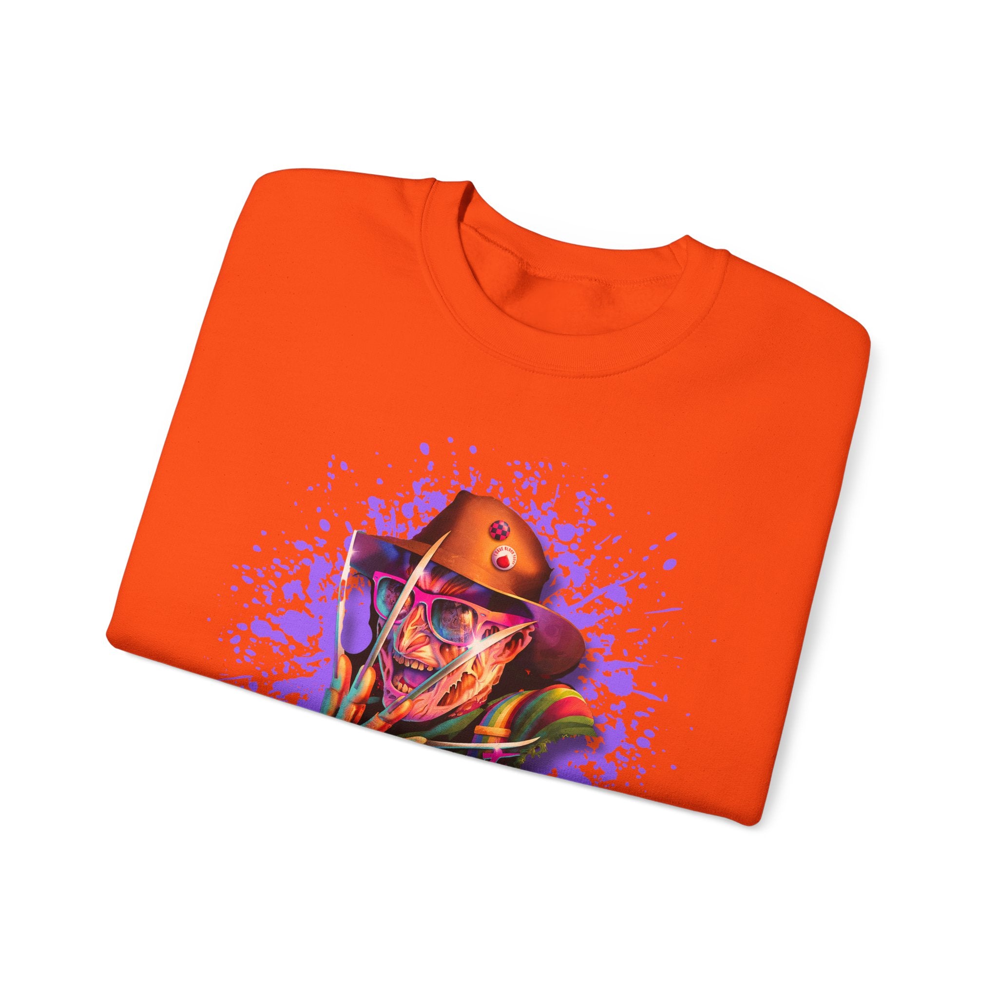 Neon Nightmare Freddy Krueger Sweatshirt | Retro Horror Splatter