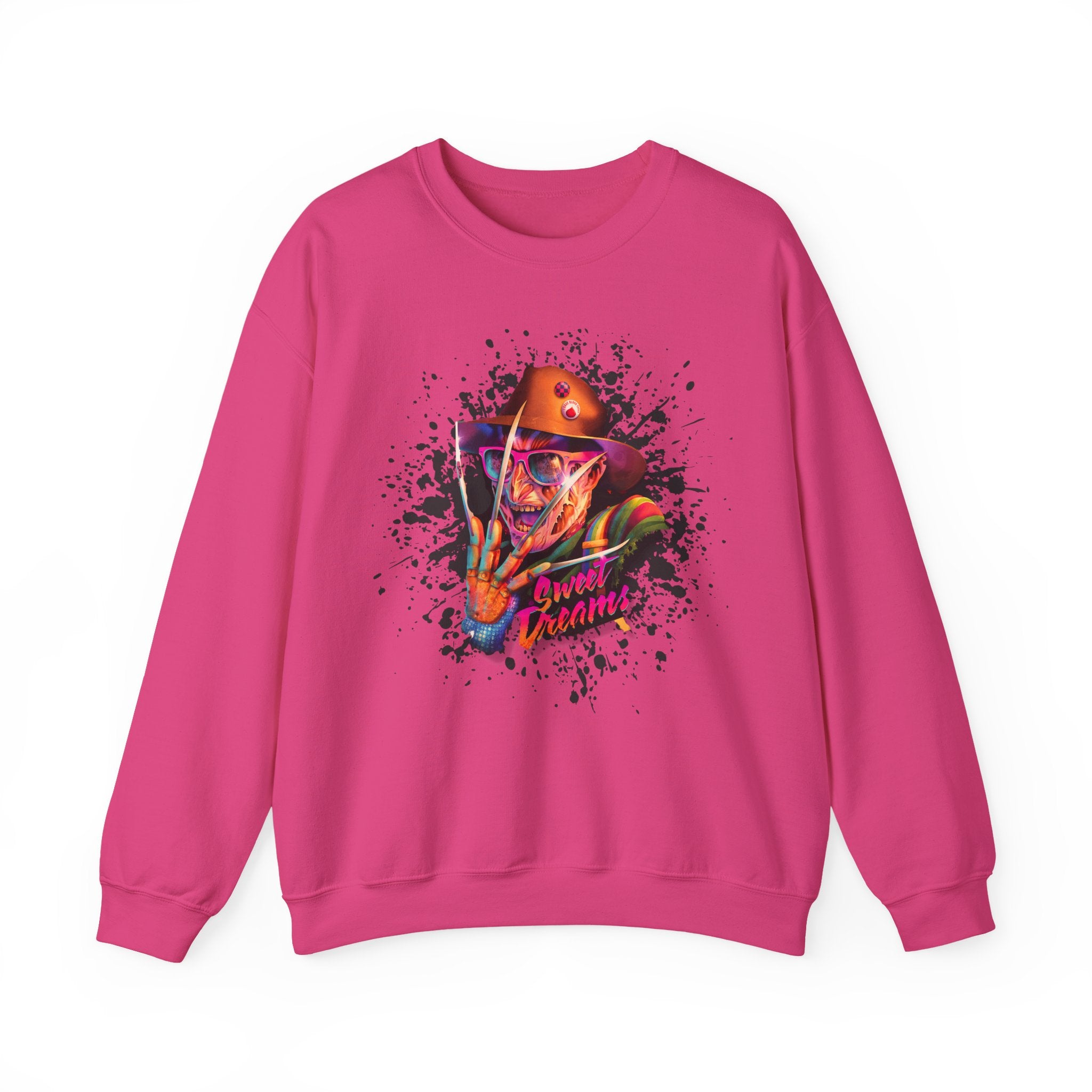 Neon Nightmare Freddy Krueger Sweatshirt | Retro Horror Splatter
