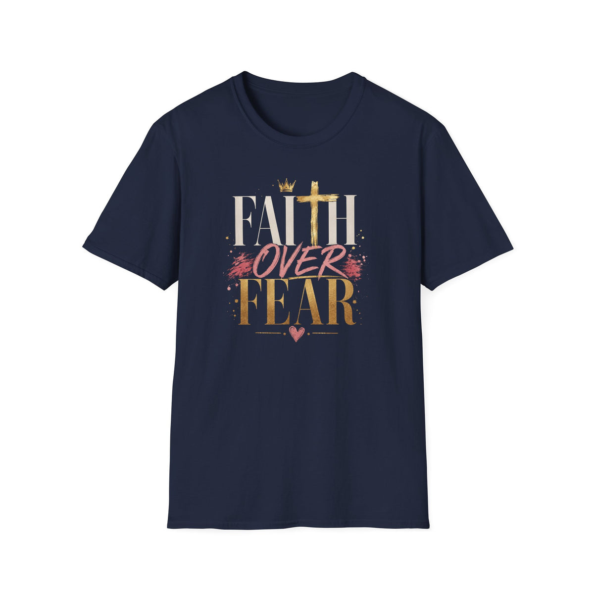 Faith Over Fear T-Shirt | Christian Cross Typography