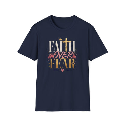 Faith Over Fear T-Shirt | Christian Cross Typography