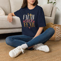 Faith Over Fear T-Shirt | Christian Cross Typography