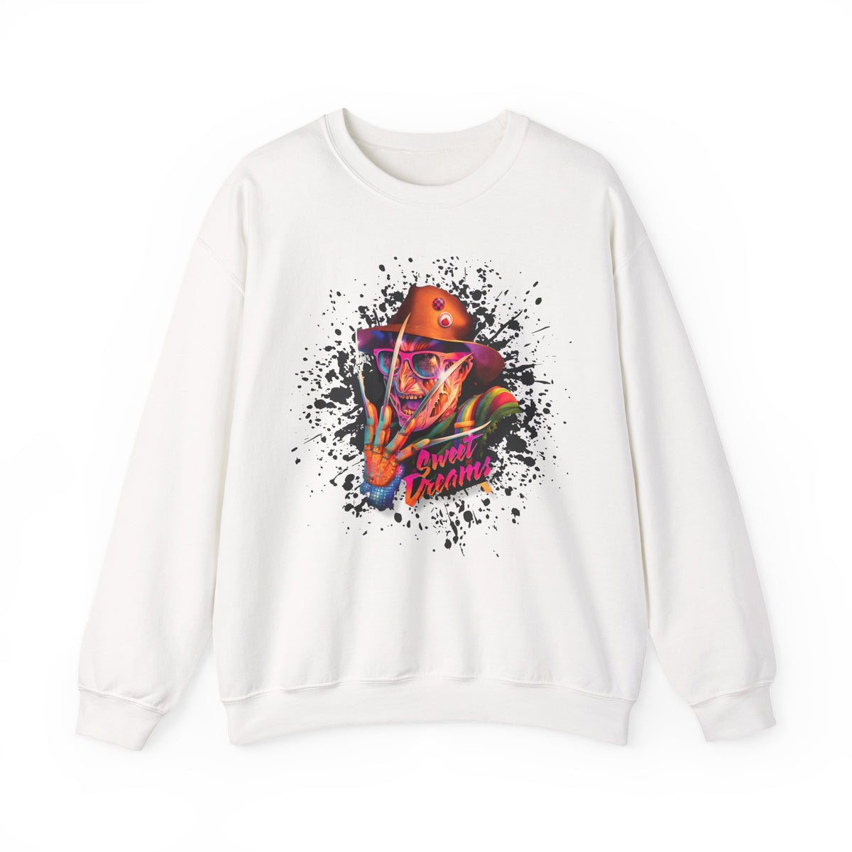 Neon Nightmare Freddy Krueger Sweatshirt | Retro Horror Splatter