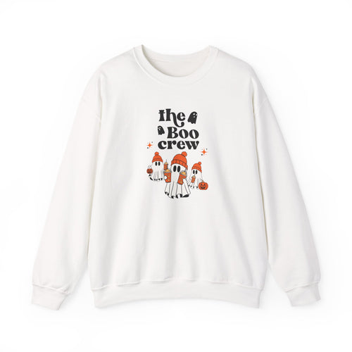 Crewneck Sweatshirt — "The Boo Crew" Cute Ghost Halloween Pullover