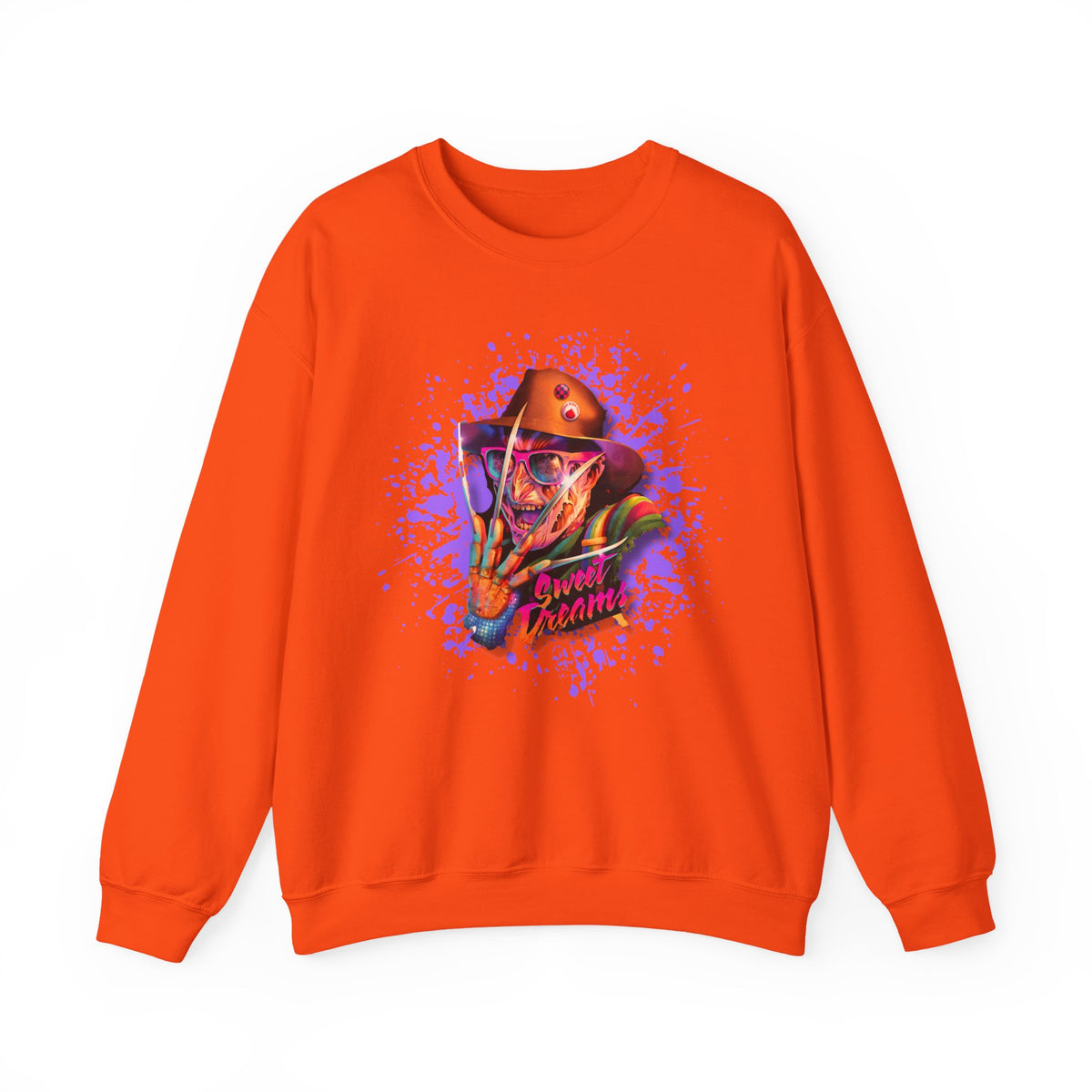 Neon Nightmare Freddy Krueger Sweatshirt | Retro Horror Splatter