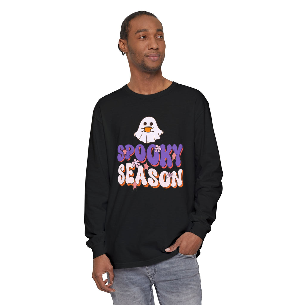 Spooky Season ghost graphic Long Sleeve Tee | Halloween shirt