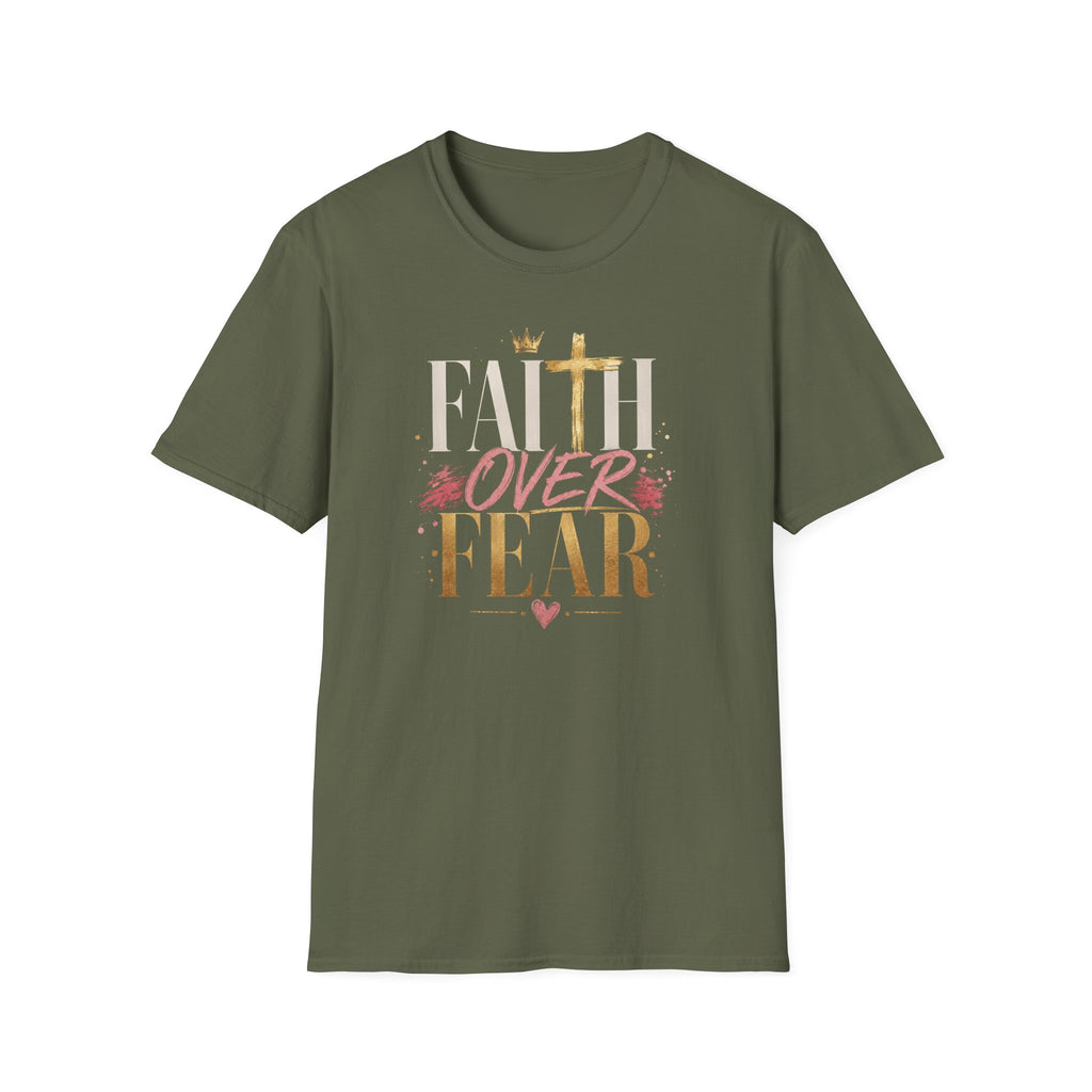 Faith Over Fear T-Shirt | Christian Cross Typography