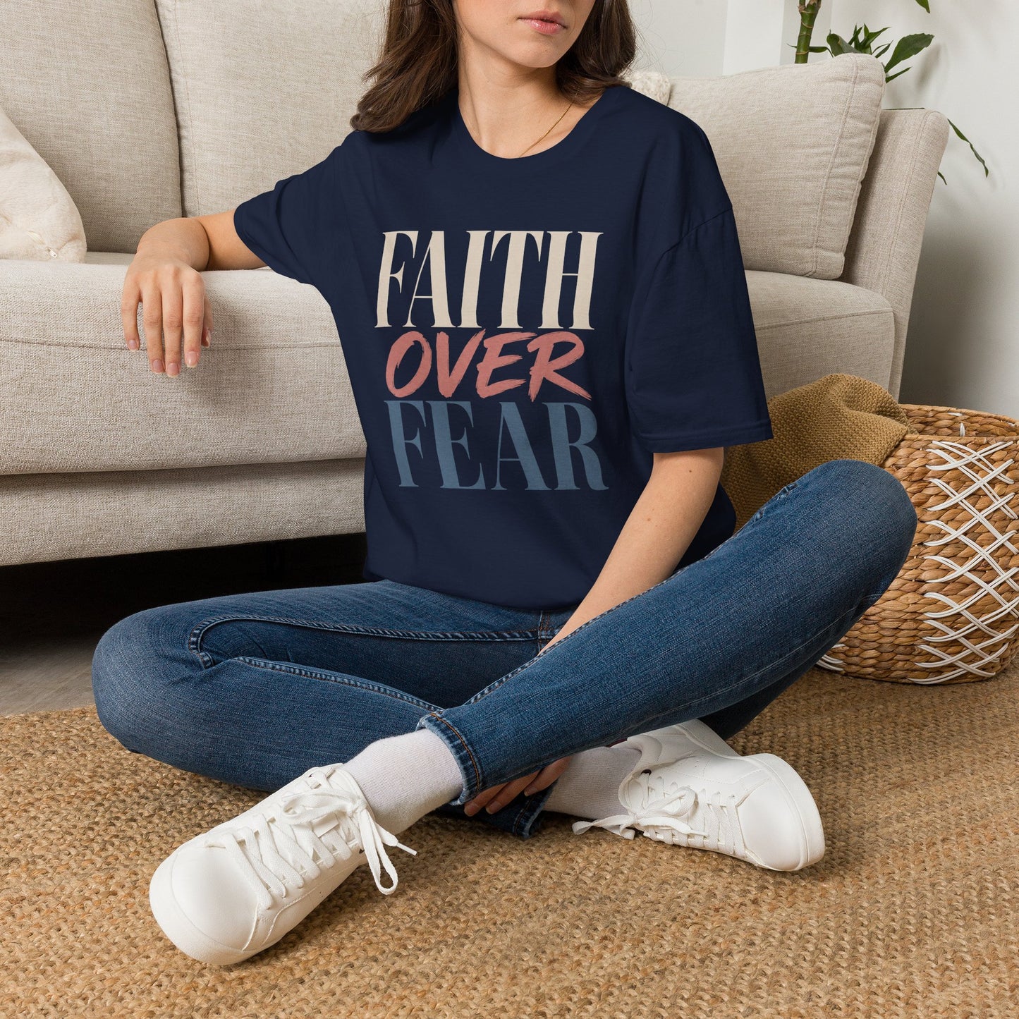 Faith Over Fear t-shirt | Inspirational Christian Typography Tee