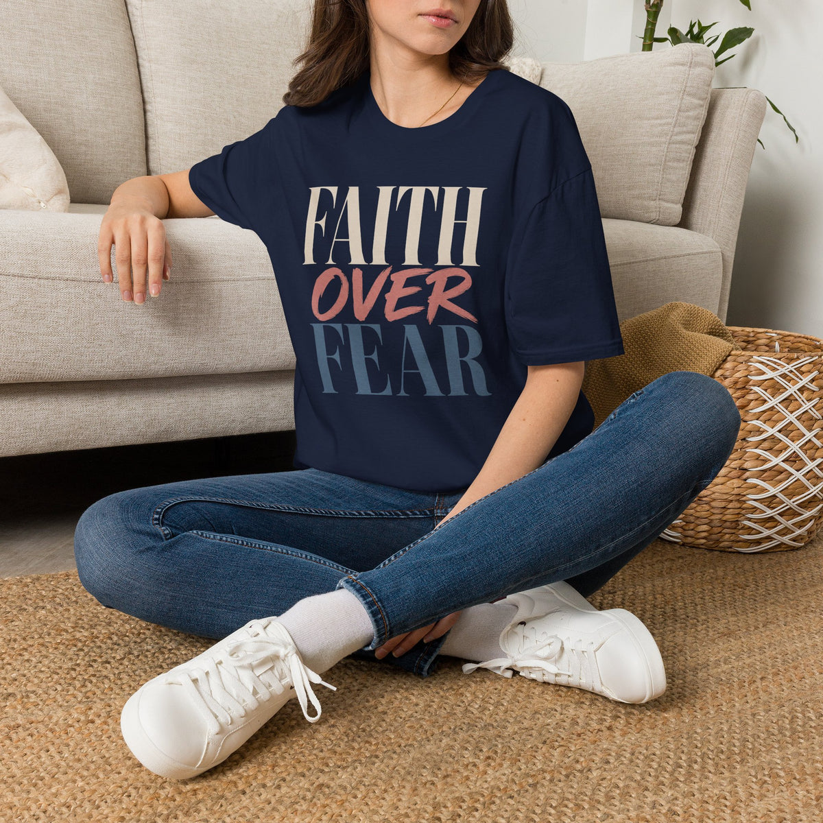 Faith Over Fear t-shirt | Inspirational Christian Typography Tee