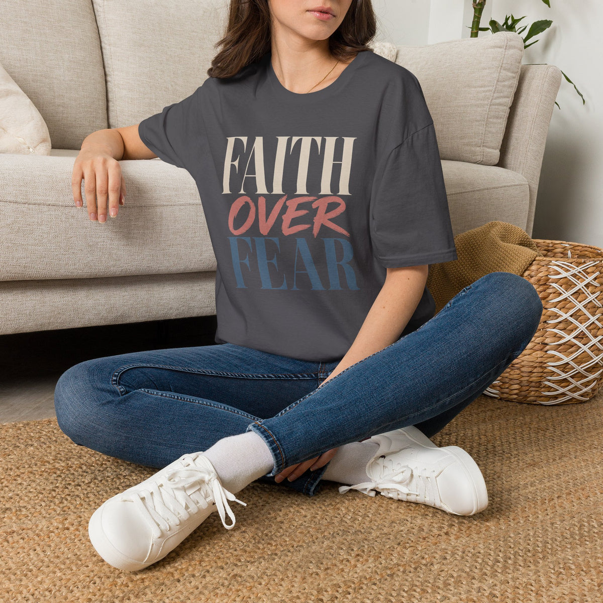 Faith Over Fear t-shirt | Inspirational Christian Typography Tee
