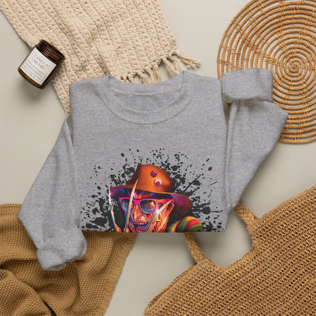 Neon Nightmare Freddy Krueger Sweatshirt | Retro Horror Splatter
