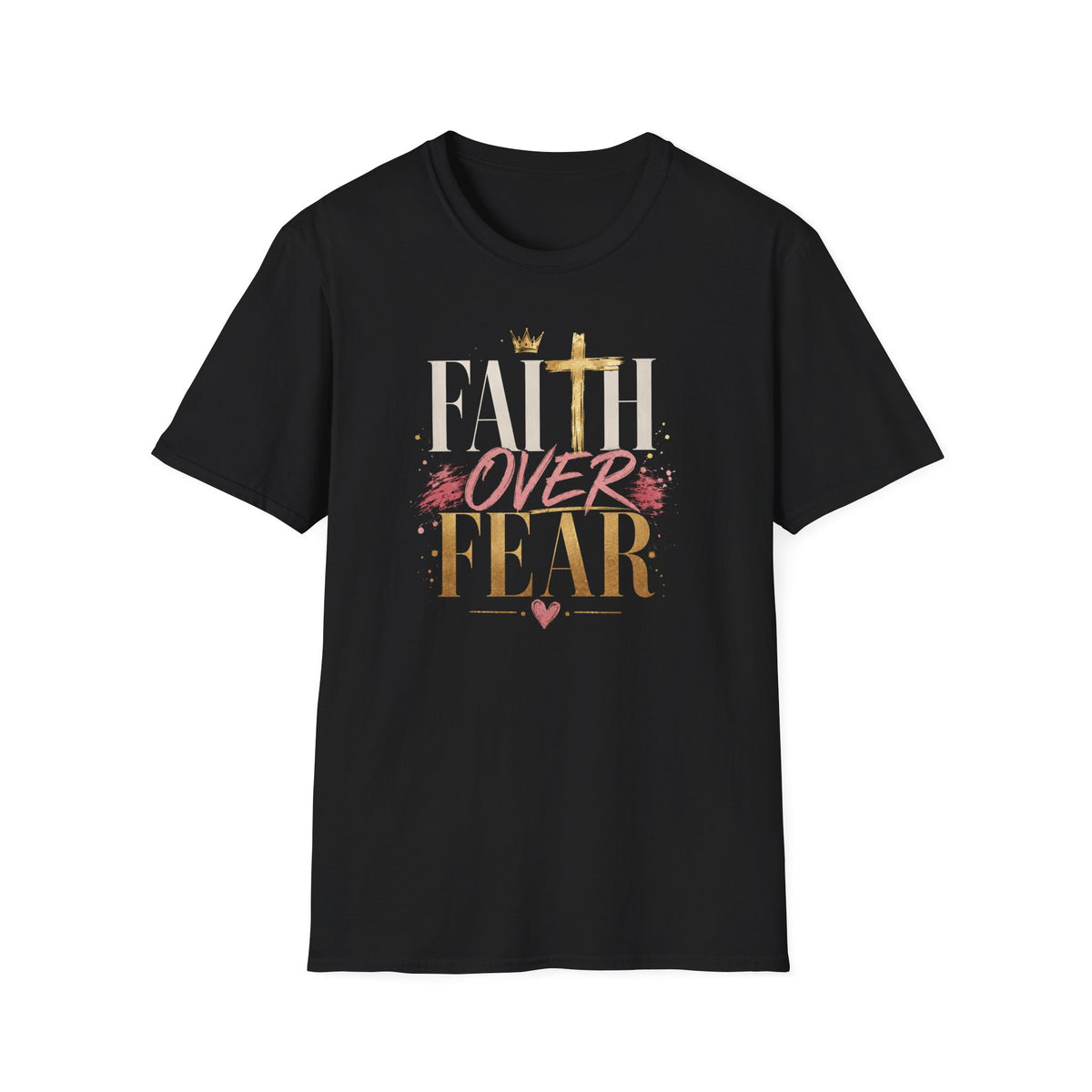 Faith Over Fear T-Shirt | Christian Cross Typography