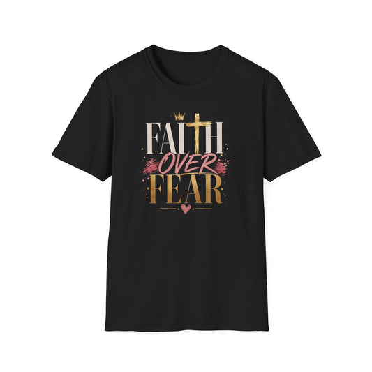 Faith Over Fear T-Shirt | Christian Cross Typography