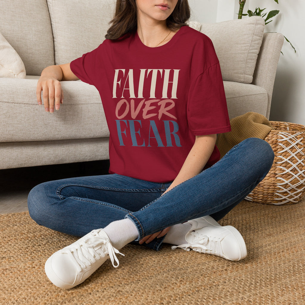Faith Over Fear t-shirt | Inspirational Christian Typography Tee