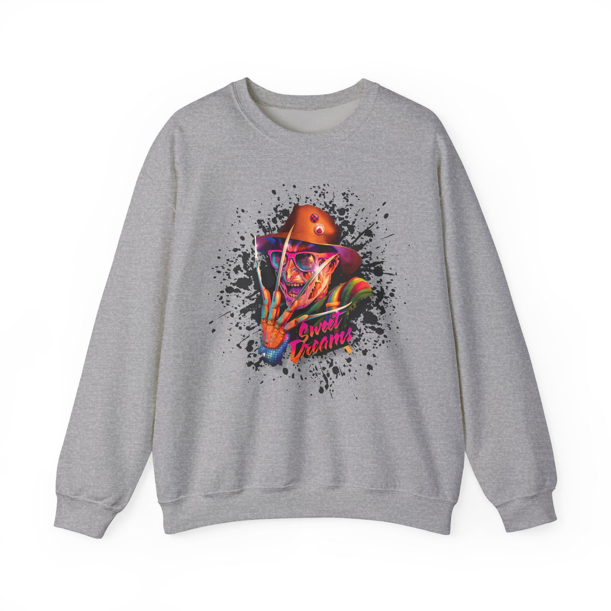 Neon Nightmare Freddy Krueger Sweatshirt | Retro Horror Splatter