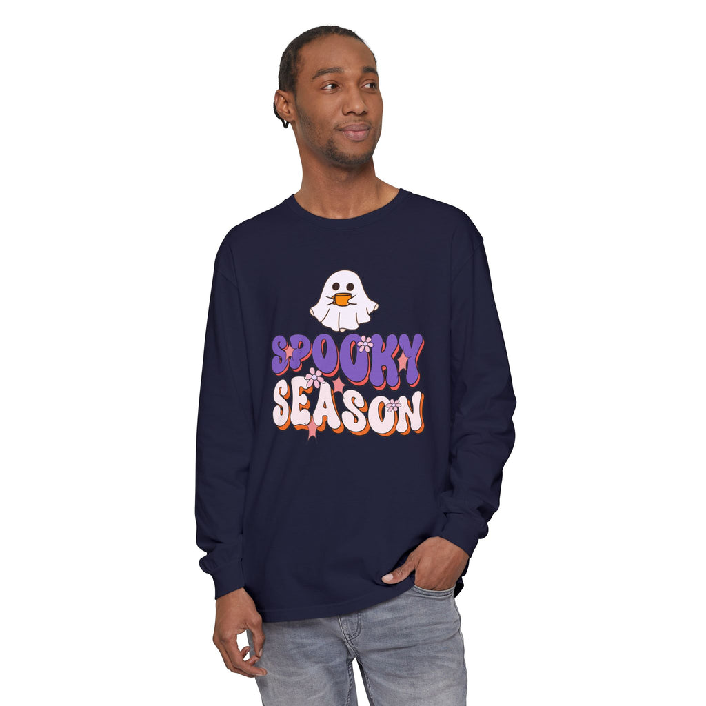 Spooky Season ghost graphic Long Sleeve Tee | Halloween shirt