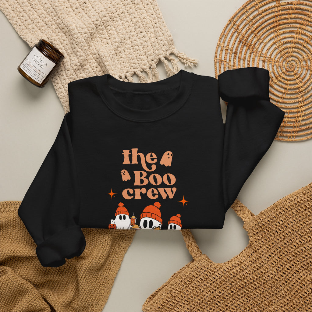 Crewneck Sweatshirt — "The Boo Crew" Cute Ghost Halloween Pullover