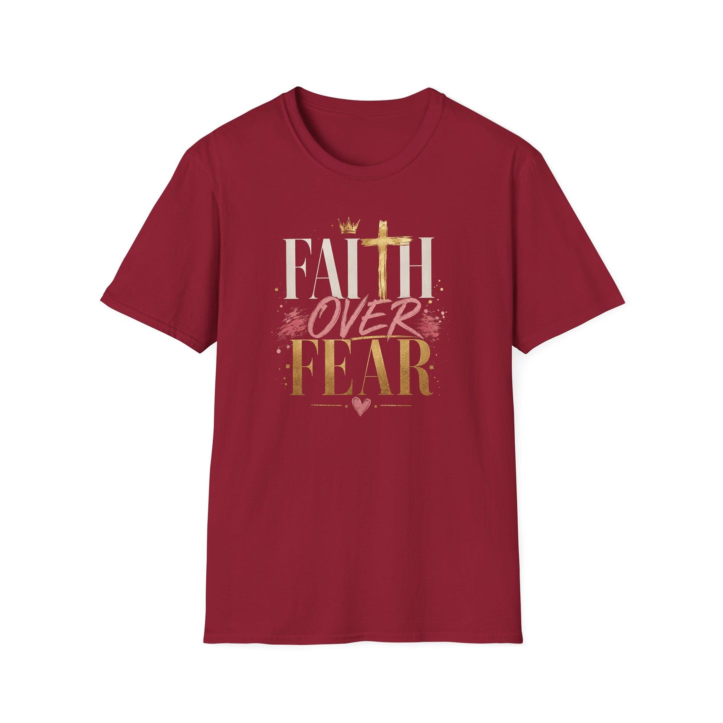 Faith Over Fear T-Shirt | Christian Cross Typography