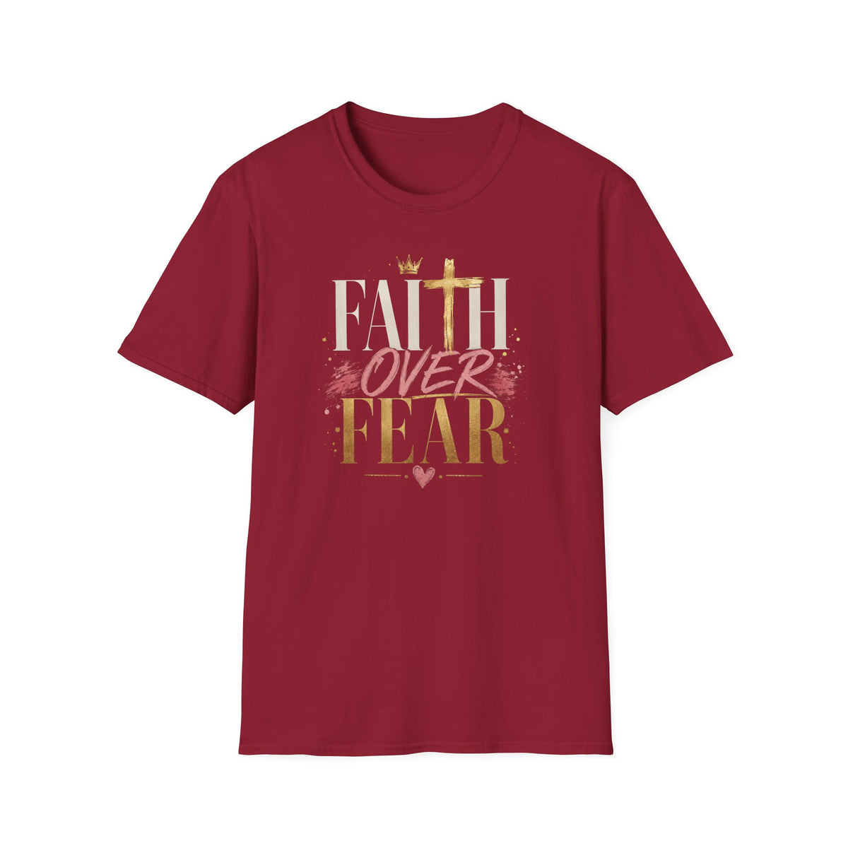 Faith Over Fear T-Shirt | Christian Cross Typography