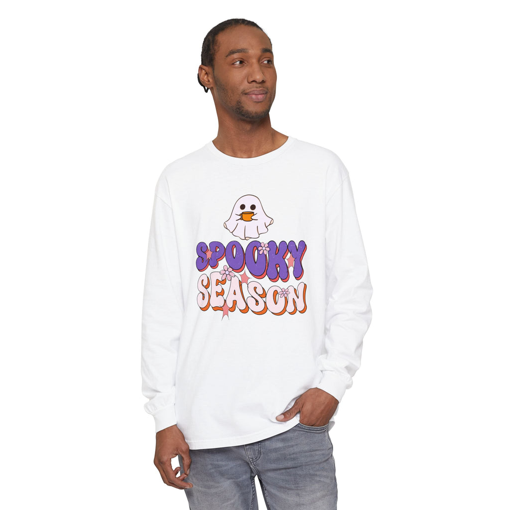 Spooky Season ghost graphic Long Sleeve Tee | Halloween shirt