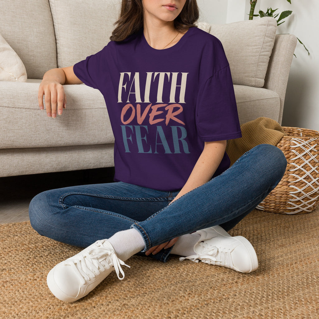 Faith Over Fear t-shirt | Inspirational Christian Typography Tee