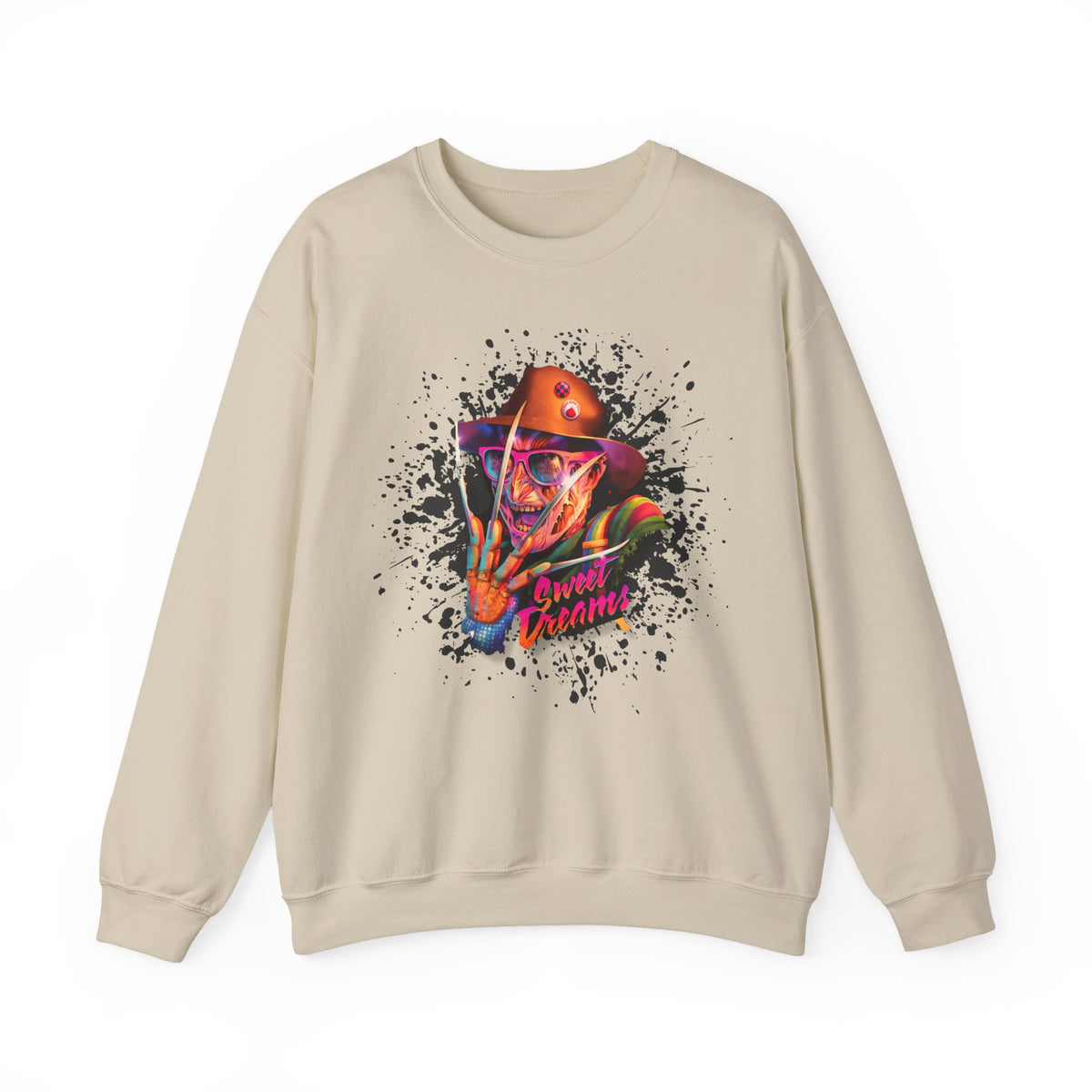 Neon Nightmare Freddy Krueger Sweatshirt | Retro Horror Splatter