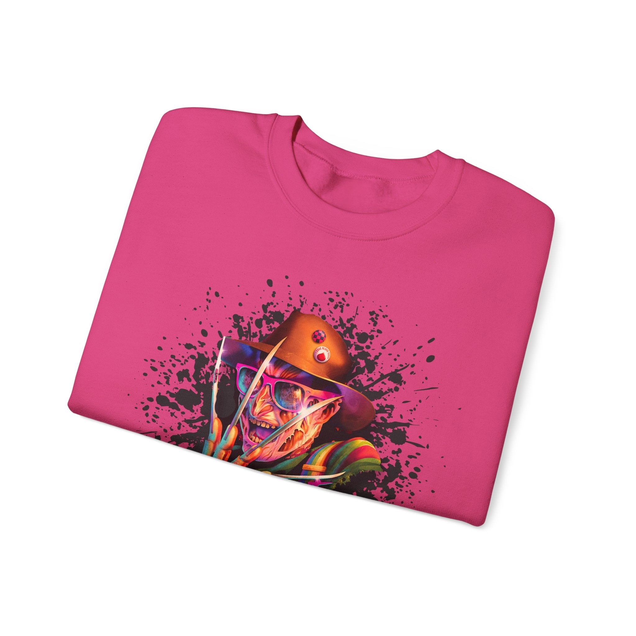 Neon Nightmare Freddy Krueger Sweatshirt | Retro Horror Splatter