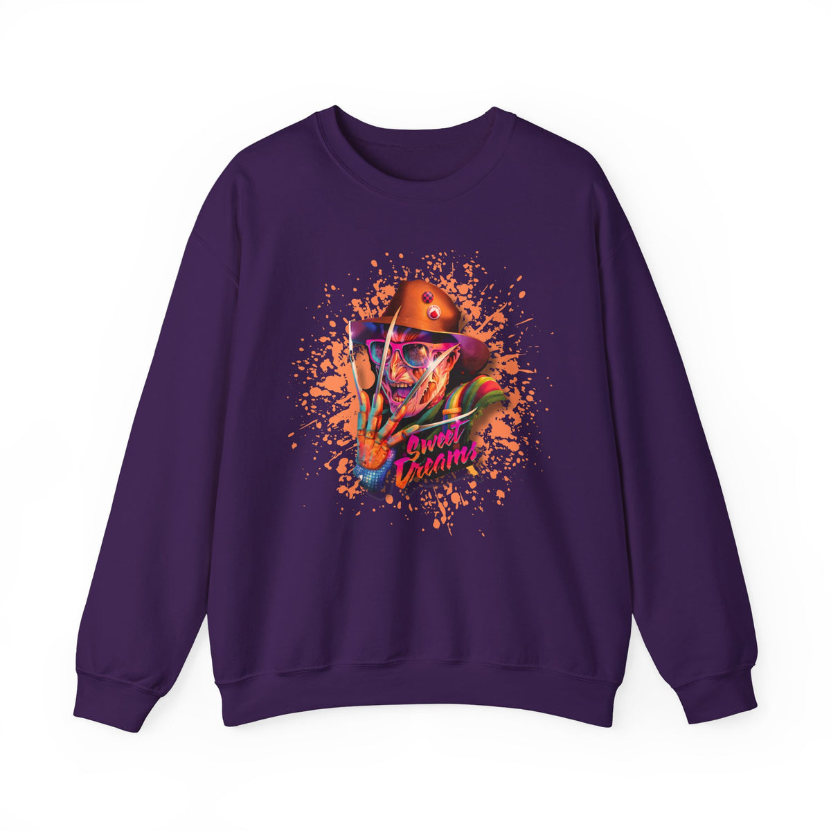 Neon Nightmare Freddy Krueger Sweatshirt | Retro Horror Splatter