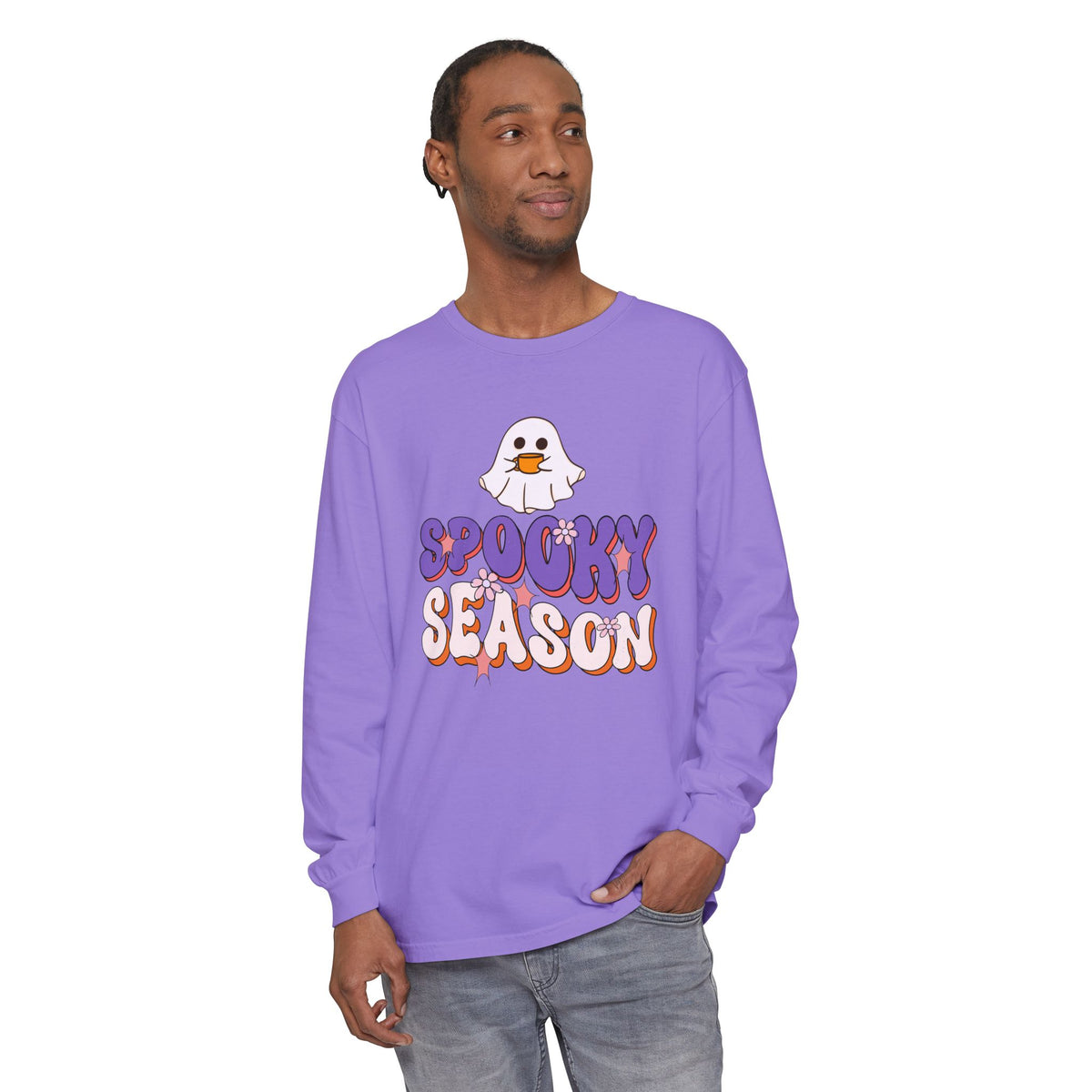Spooky Season ghost graphic Long Sleeve Tee | Halloween shirt