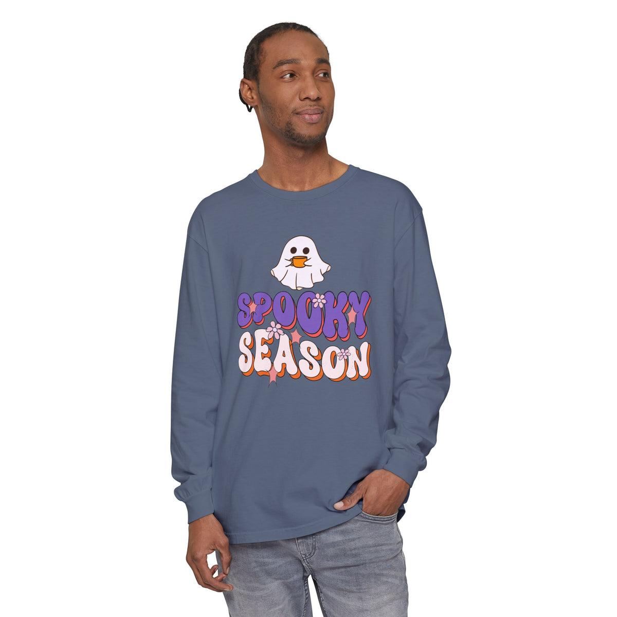 Spooky Season ghost graphic Long Sleeve Tee | Halloween shirt