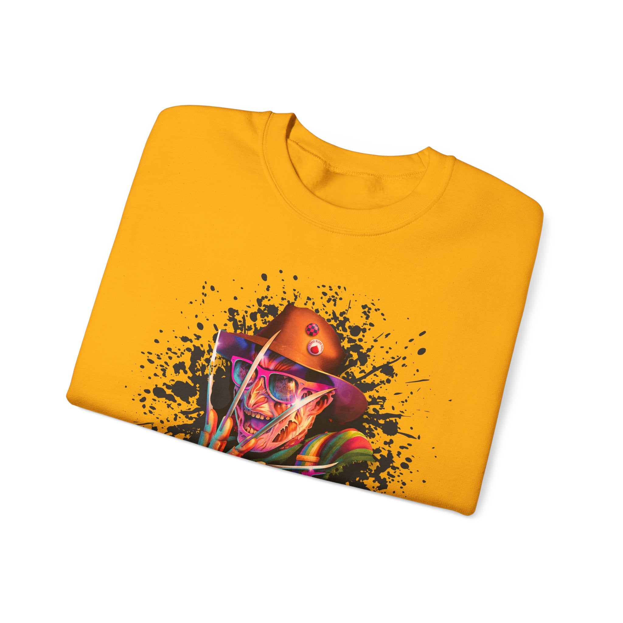 Neon Nightmare Freddy Krueger Sweatshirt | Retro Horror Splatter