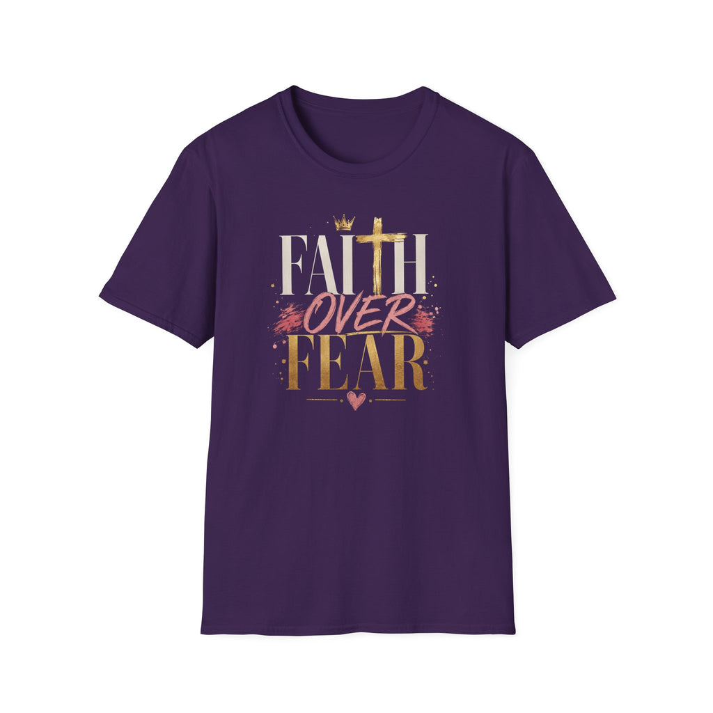 Faith Over Fear T-Shirt | Christian Cross Typography