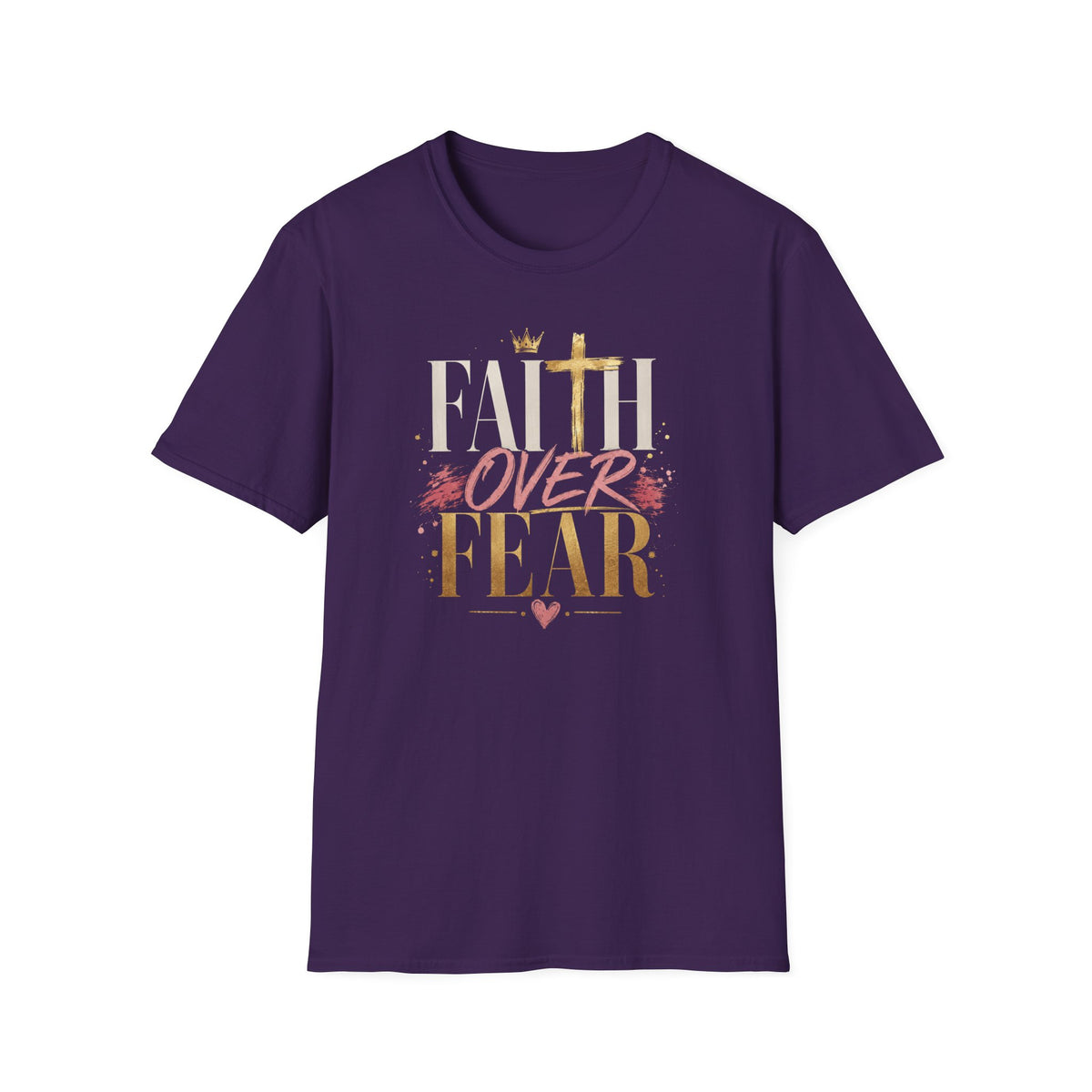 Faith Over Fear T-Shirt | Christian Cross Typography