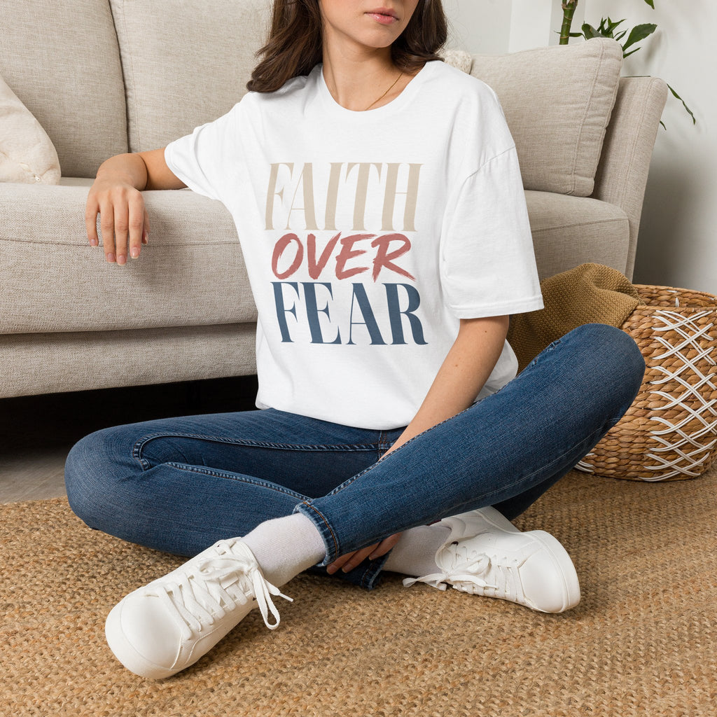 Faith Over Fear t-shirt | Inspirational Christian Typography Tee