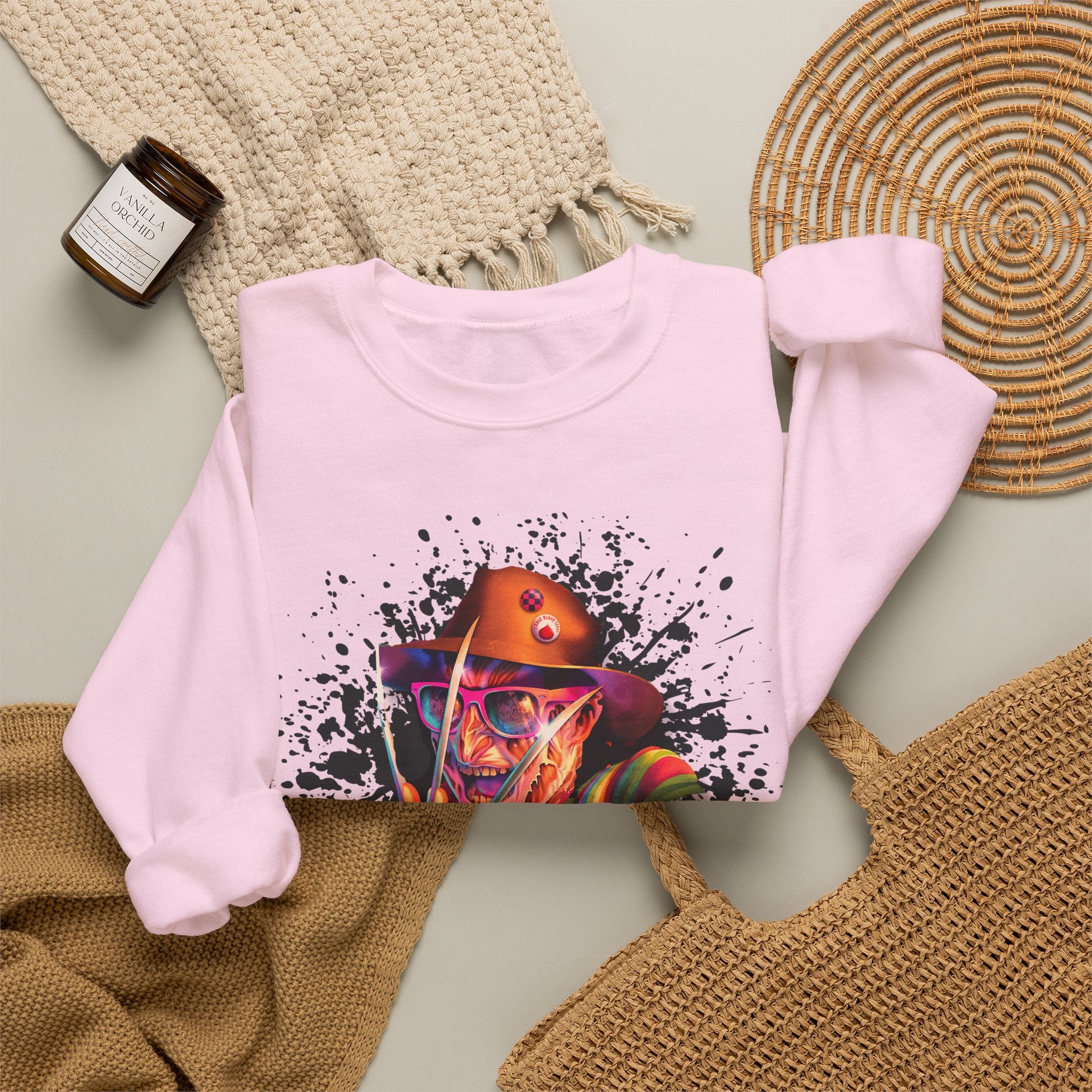 Neon Nightmare Freddy Krueger Sweatshirt | Retro Horror Splatter